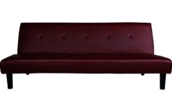 Eddie Large Leather Effect Clic Clac Sofa Bed - Red